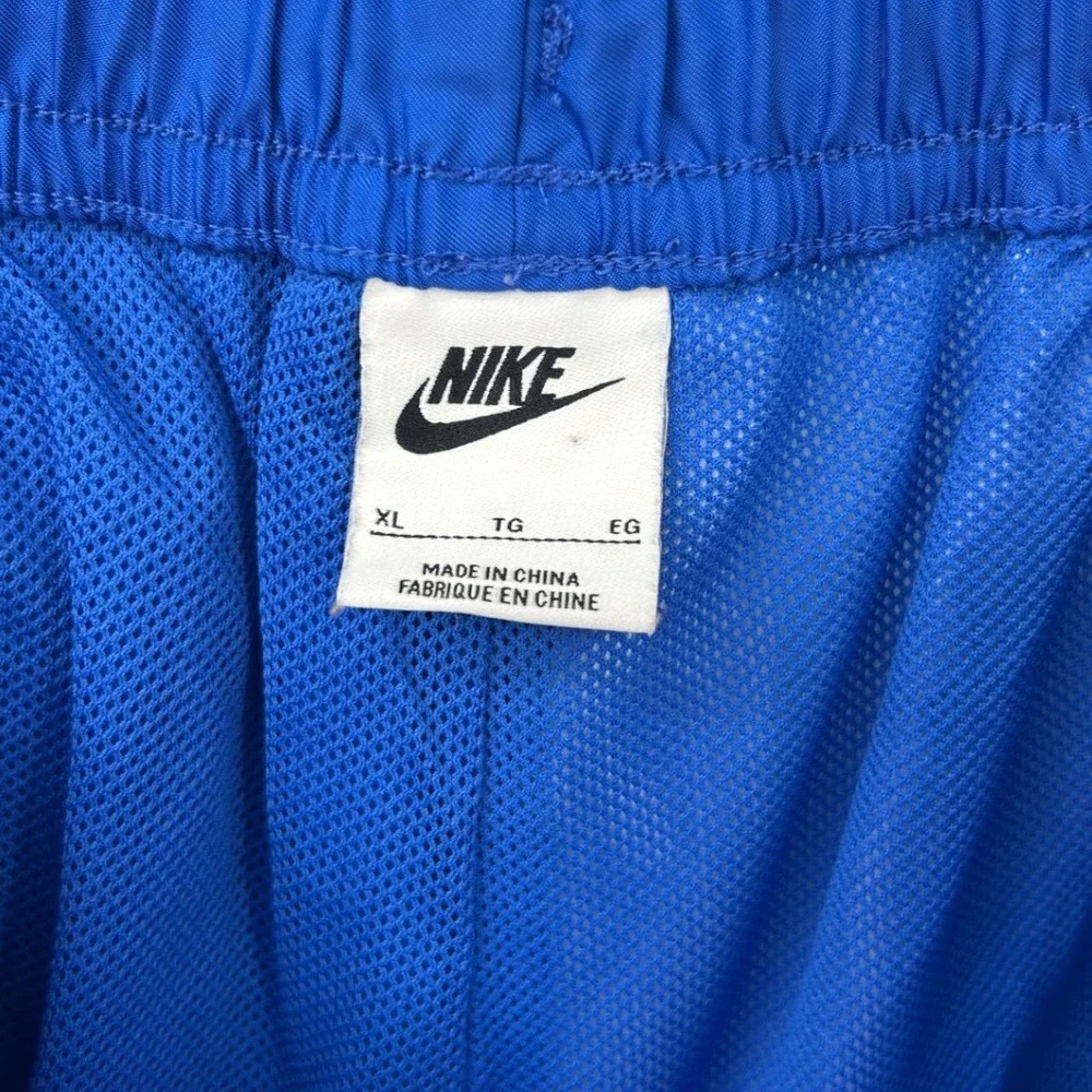 Nike Mens XL Blue Colorblock Trident Logo Mesh Lined Swim Trunks Shorts 5 Inseam